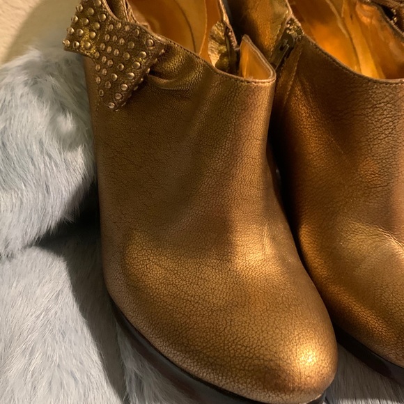 GOLD STUDDED BOW TIE ANKLE BOOT - Picture 12 of 15